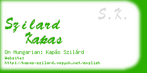 szilard kapas business card